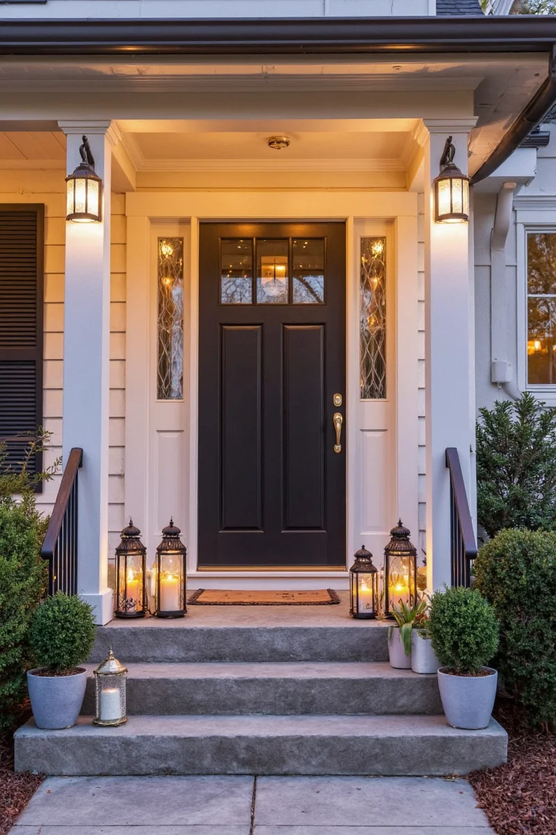 DIY mason jar lantern porch idea