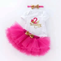 

New Birthday Dresses Baby Girl 1 Year Old. Baby Birthday Outfit 3Piece For Girl