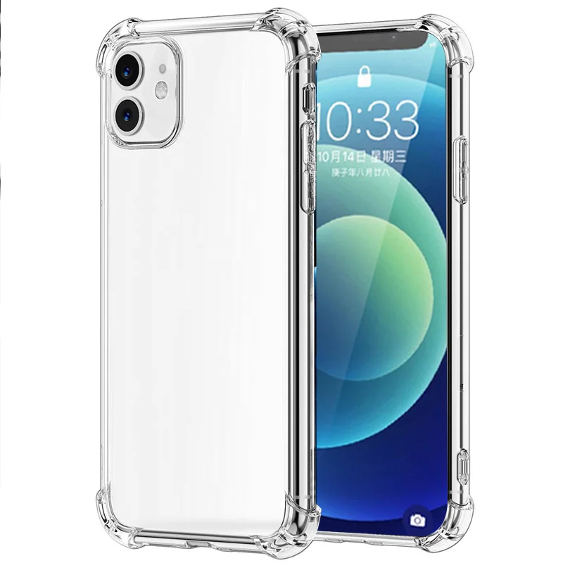 

for iphone case Airbag Design soft Transparent TPU Case cover Full Protector Rubber Crystal Clear Phone Case