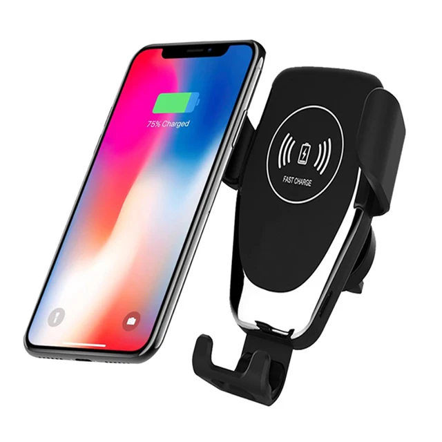 

UUTEK Q12 2021 High Quality 10w Fast Wireless Car Charger Gravity Automatic Phone Mount in Car Wireless Charger for iPhone, Black&white