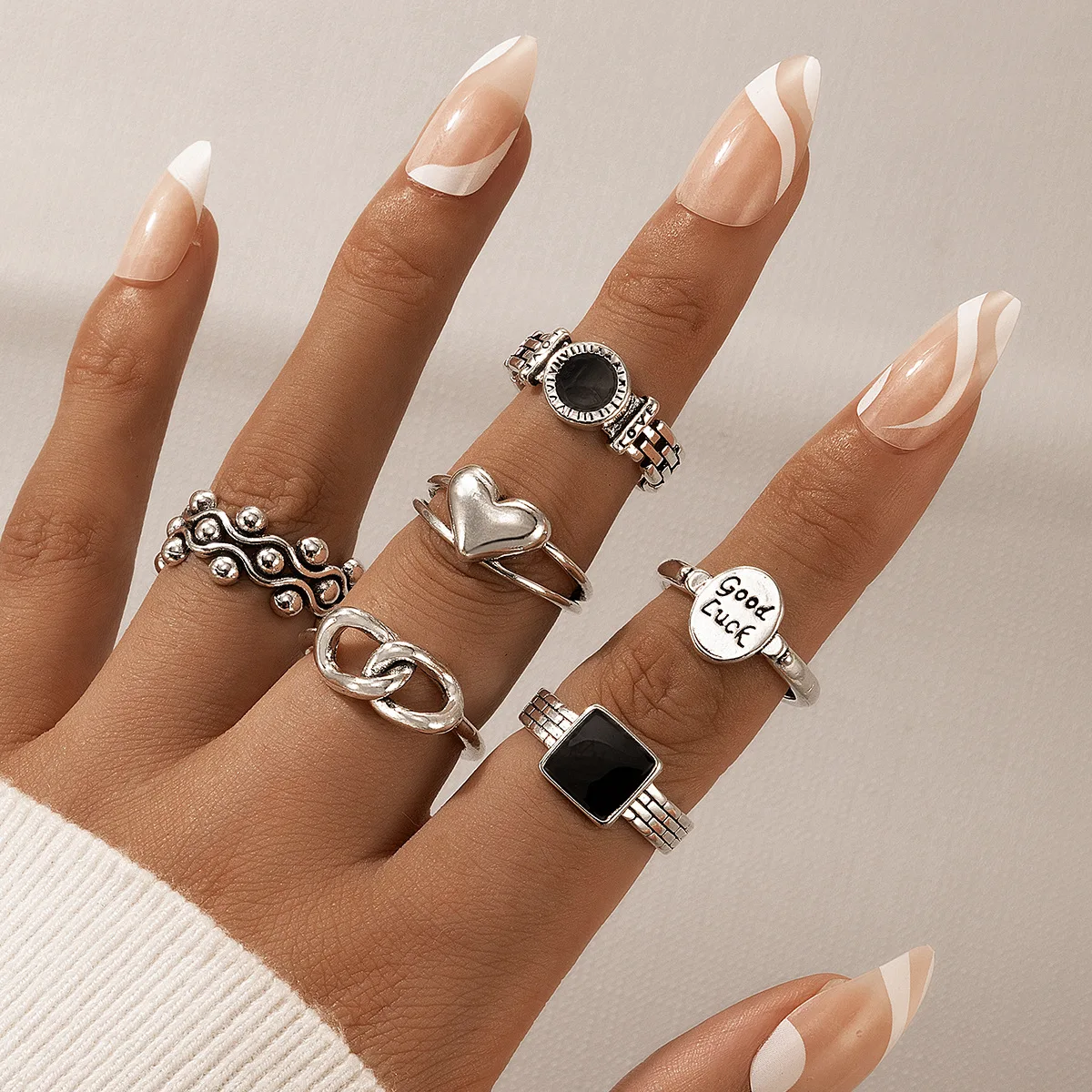

Fashion silver new rings set for women Wholesale N2110156, Picture
