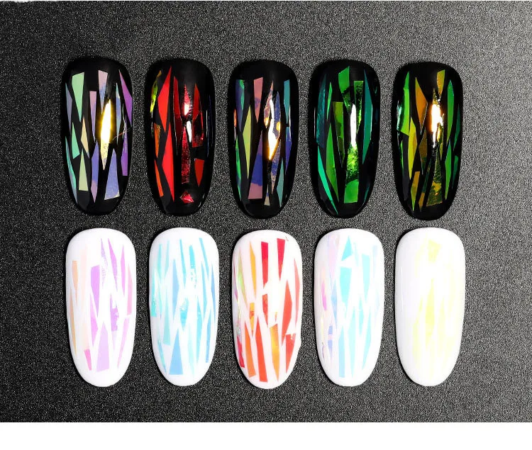 

25*100cm Aurora Nail Art Foil Transfer Paper For Diy Nail Gel Tips Decoration, Mixed color