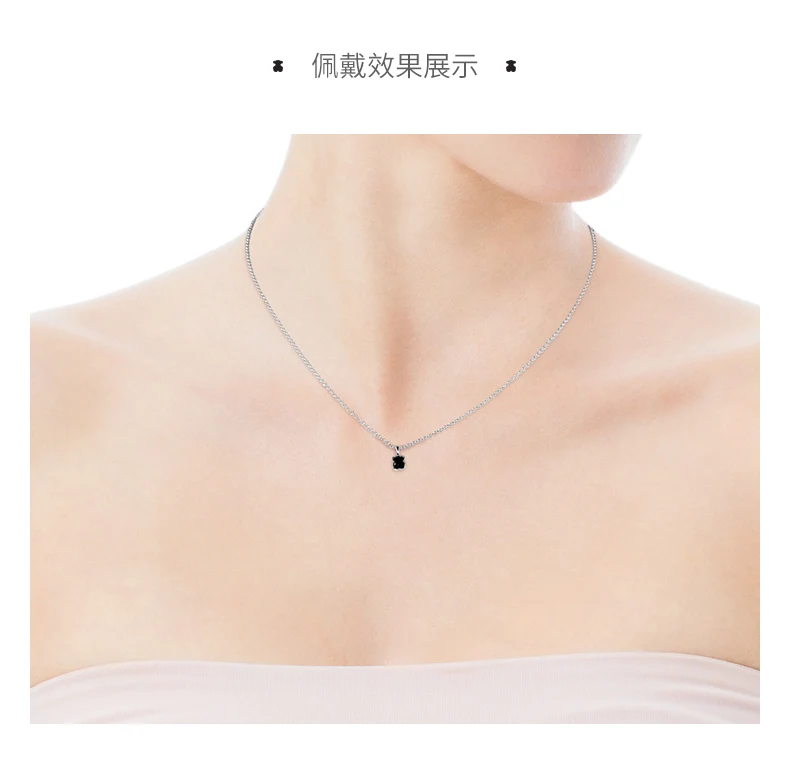 

factory direct sale new product fashion 925 Sterling Silver dainty necklace, Black