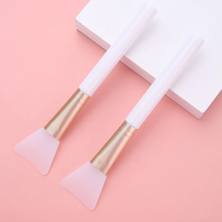 

Custom logo facial mask applicator brush white plastic handle beauty mini small soft silicone face mask brush, White or oem silicone face mask brush