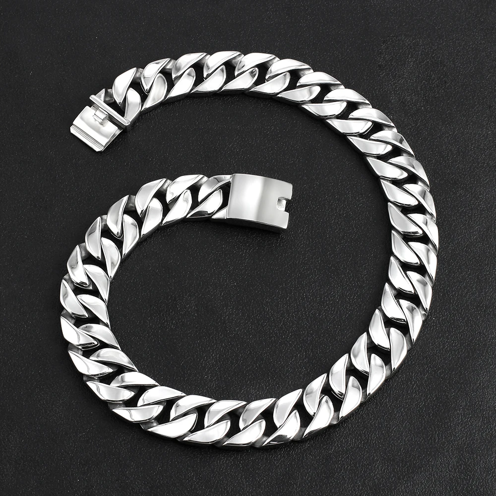 个性化定制 316l 不锈钢重型大古巴链接链扼住大豪华狗项圈出售