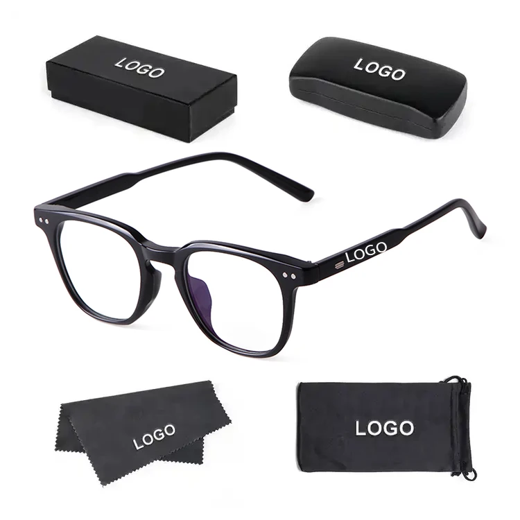 

STORY PSTY636L Classes TR90 Anti Blue Light glasses Unisex Designer Eyewear Vintage Rivet Square Glasses Men Gafas de luz azul