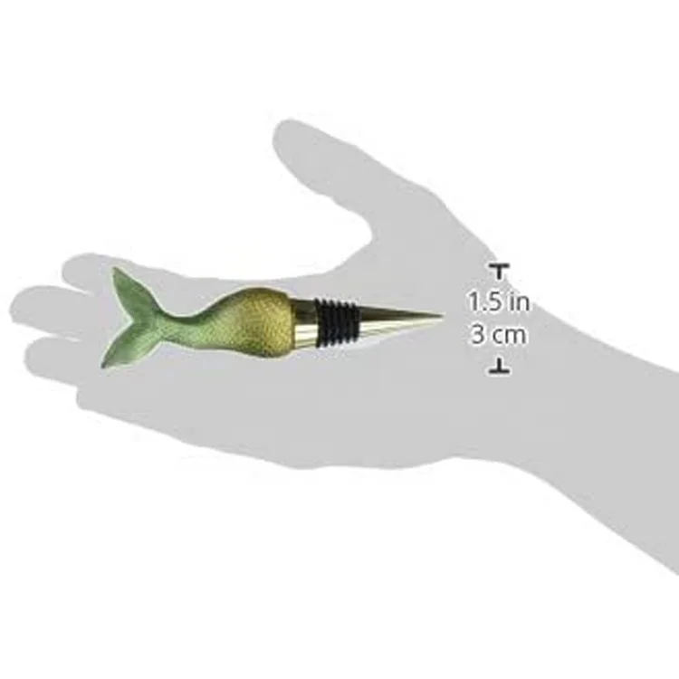 

Handcrafted Silver Brushed Mermaid Tail Stainless Steel Wine Bottle Stopper