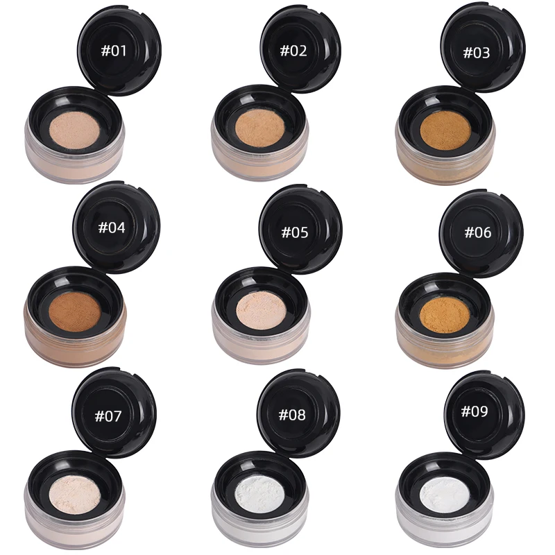 

PL-3r Low MOQ Make Your Own Brand Cosmetics 9 Colors Matte Foundation Face Makeup Private Label Face Makeup Setting Loose Powder