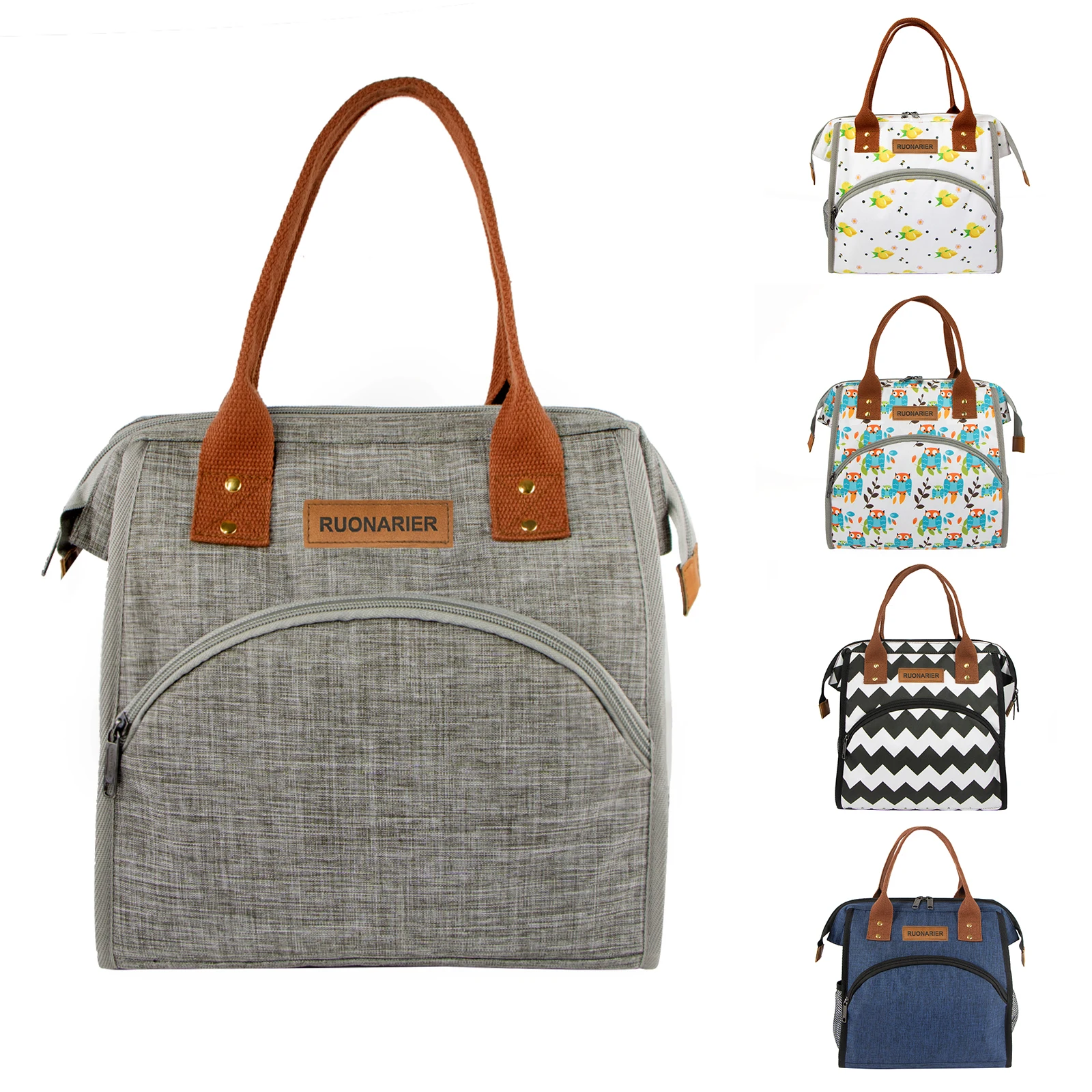 

Fast Shipping In Stock Wide-Open Durable Nylon Thermal Lunch Carry Tote Bag Insulated lunch bags for women, Customized color