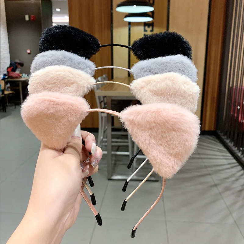 

Adorable hair accessories fur cat ears headbands for kids daily