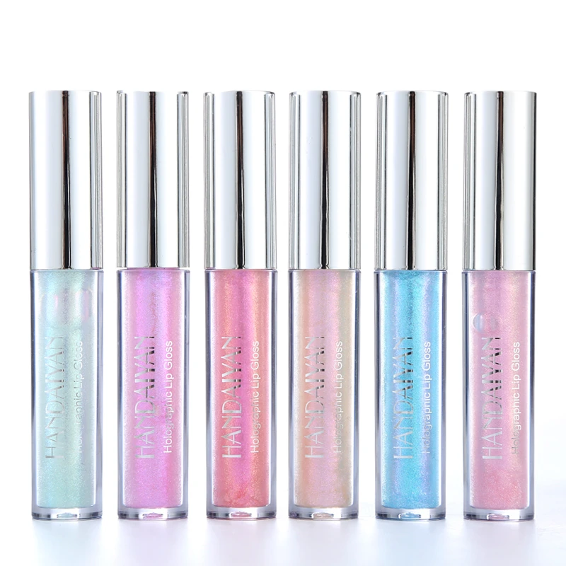 

6 Colors glitter Laser Holographic Lipsticks Shimmer Mermaid Liquid Lip gloss Waterproof Moisturizer Cosmetics private label