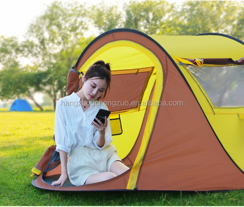 Hot selling CZX-400 Pop Up 2 Person Camping tent come with pegs+wind ropes+carry bag+logo printing,2 Person Pop Up tent