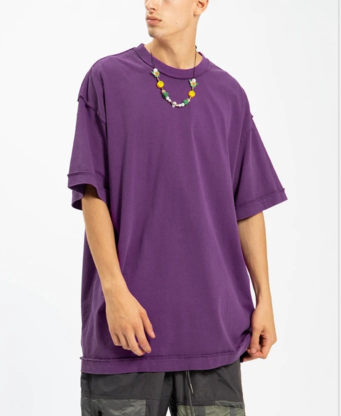 

Bulk Personalized Stone Washed Oversized Custum 270Gsm Tshirt blank vintage mens t-shirts custom