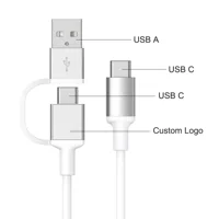 

New product high quality USB 2.0/3.1 type C to type-c 2 in 1 data cable PD 3A 60W fast charging USB cable for MacBook phone