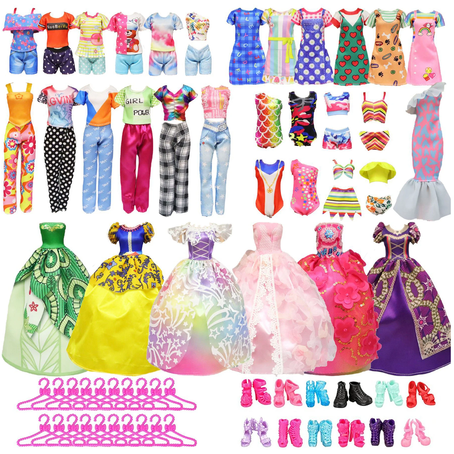 

Hot selling 11.5 inch babi dolls 57 pcs clothes and accessories set dressing up doll accessories