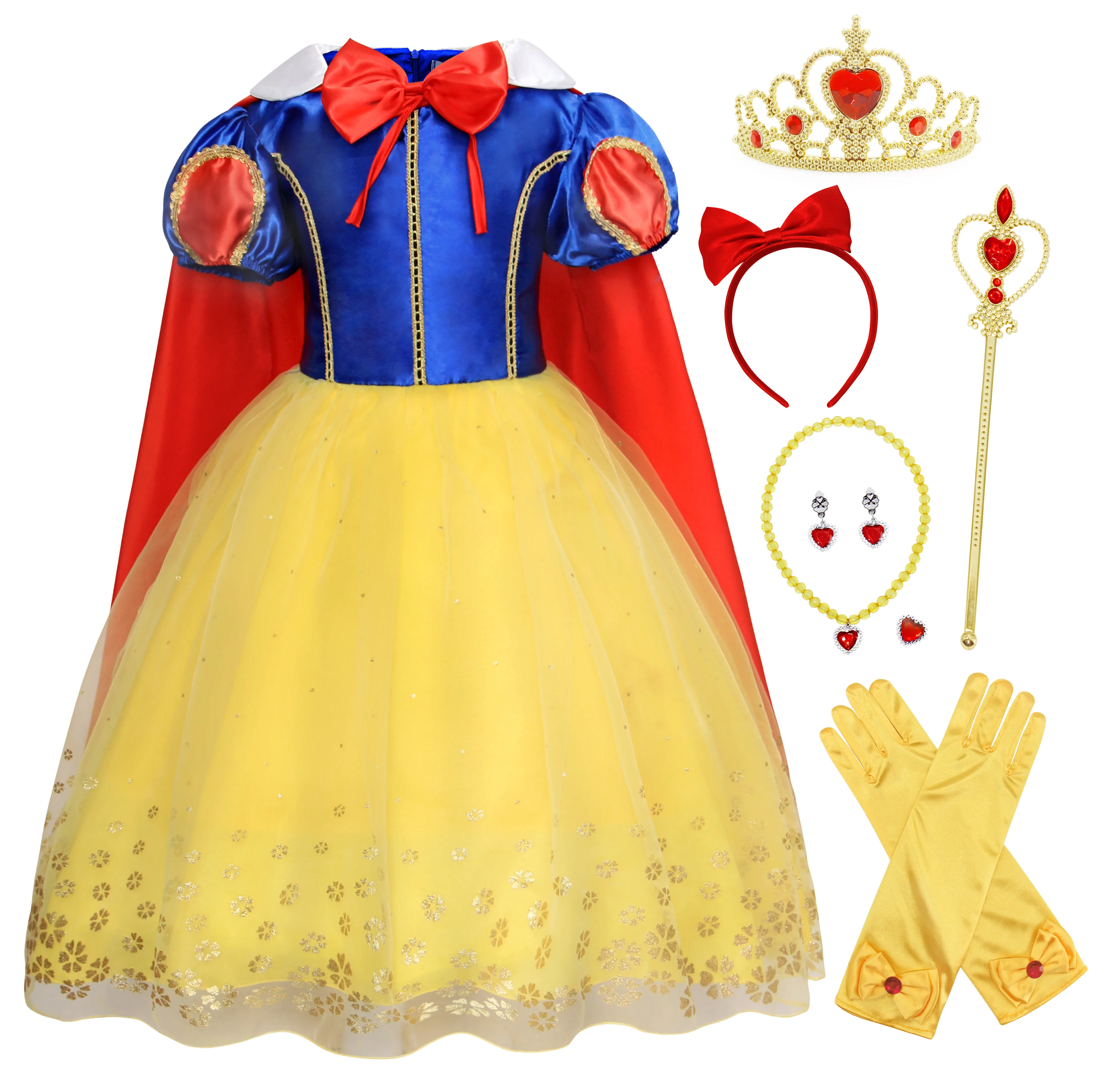 

New Cosplay Party Dress Up Hot Sell Festival Kids girl birthday Clothing Princess Cosplay Girl Snow White Party Fancy Dress, Blue, purple