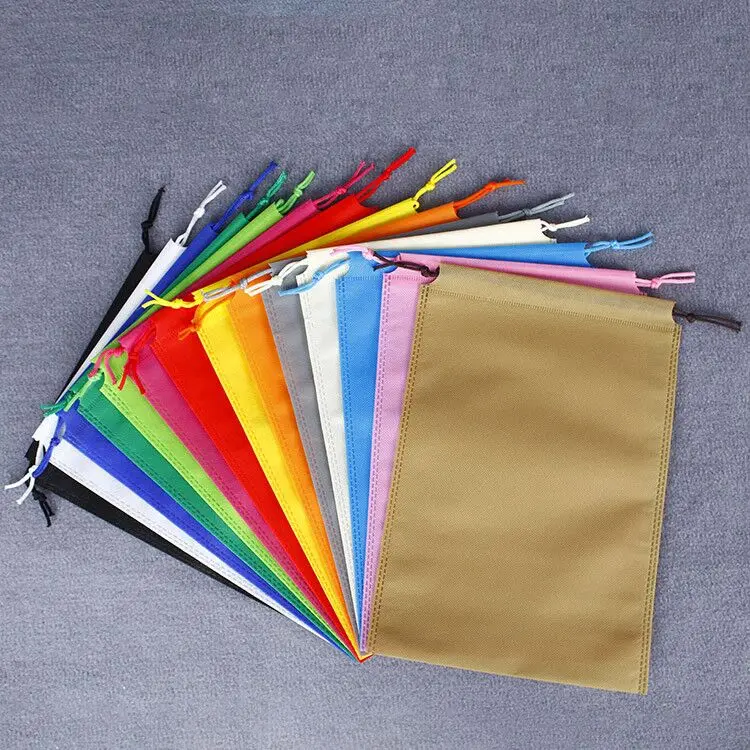 

Customized Logo ECO Non-woven Fabric Shopping Bag with Print Non Woven Drawstring Bag Shoes Jewelry Promotional Gift Bags, Multi color or customized