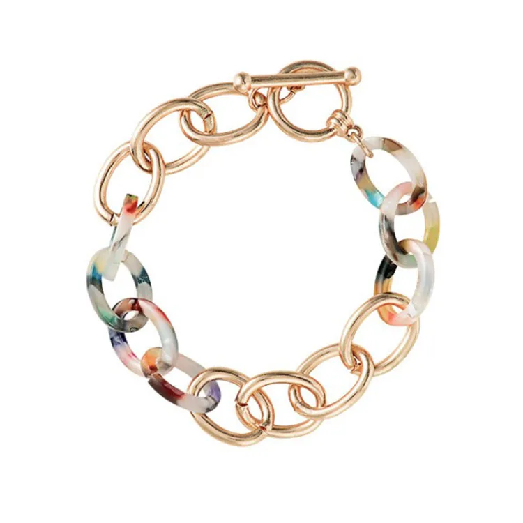 

Wholesale Custom Women Acrylic Bracelet Cuban Link Chain Bracelets, Colorful