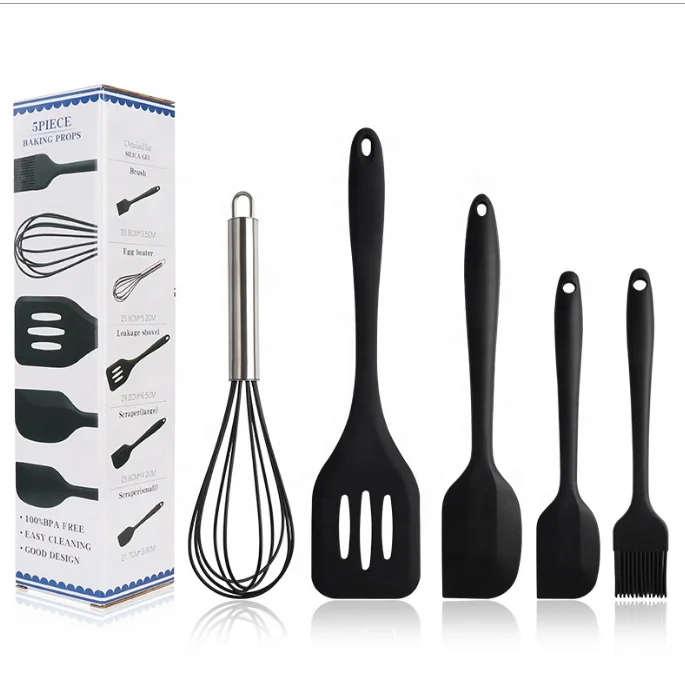 

5 Pieces In 1 Set Silicone Kitchen Accessories Cooking Tools Kitchenware Silicone Kitchen Utensils Import