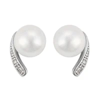 

92791 xuping Limit order quantity Promotion model 925 silver color diamond fancy studs pearl earring, vietnam jewelry