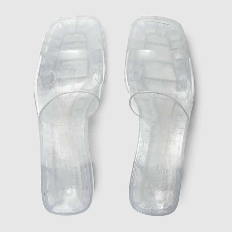 

Luxury Sandals Women Shoes Slipper PVC Outdoor Clear GG High Heel Slipper Jelly Sandal Transparent Women's rubber slide sandal