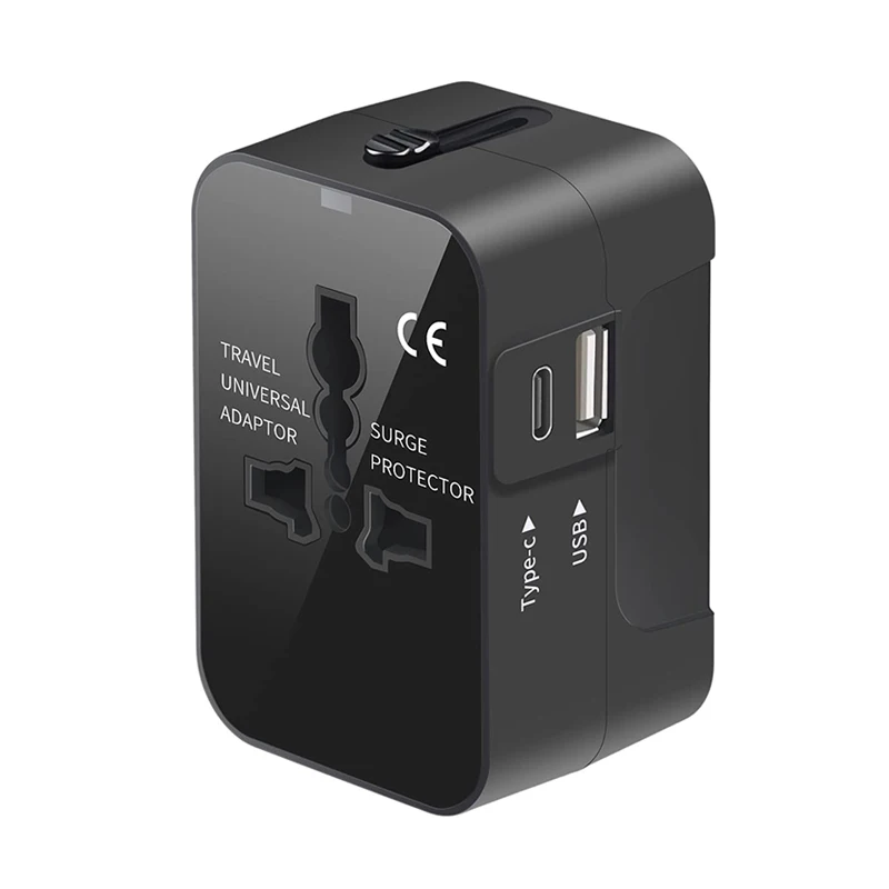 

International Universal All in One Worldwide Travel Adapter Wall Charger AC Power Plug Adapter with Dual USB Charging Ports