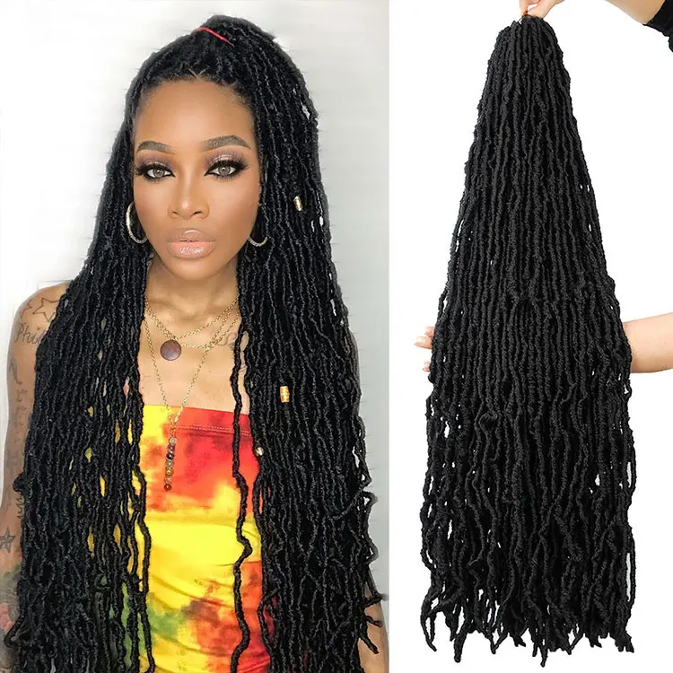 

Gypsy Nu Faux Locs Curly Goddess Crochet Hair Packs Nu locs Synthetic Braids Extension Nu Faux Locs, Pic showed