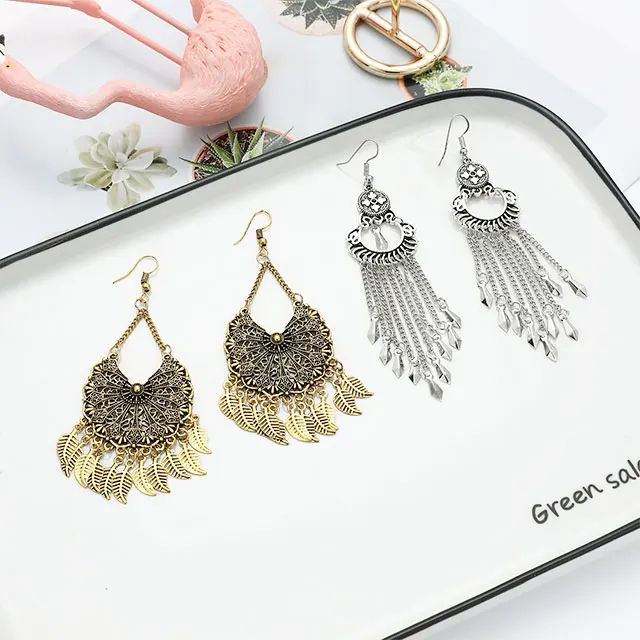 

Adelante Hot Selling Long Alloy Chain Earrings Temperament Tassel Korean Earrings, Gold, silver