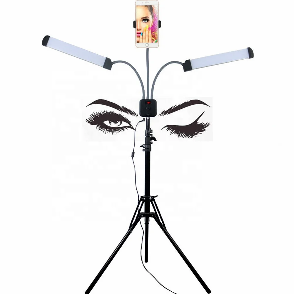 

OEM High Power 60W With Tripod Stand For Eyelash Extensions Video Lighting Photography Studio LED Flexlible Double Arms Light