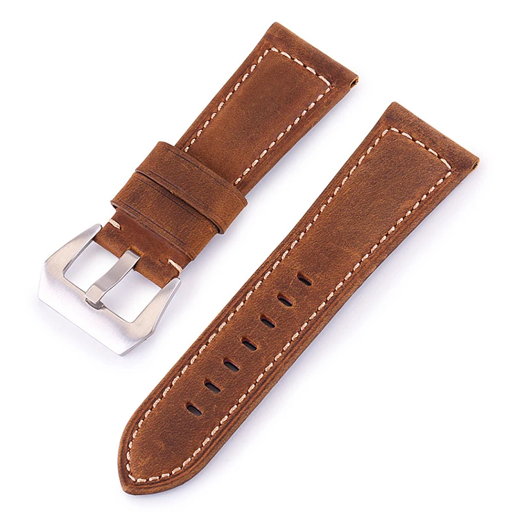 

retro genuine leather watchband  quick release calf watch strap with buckle for sale, Gloss black...see the photo