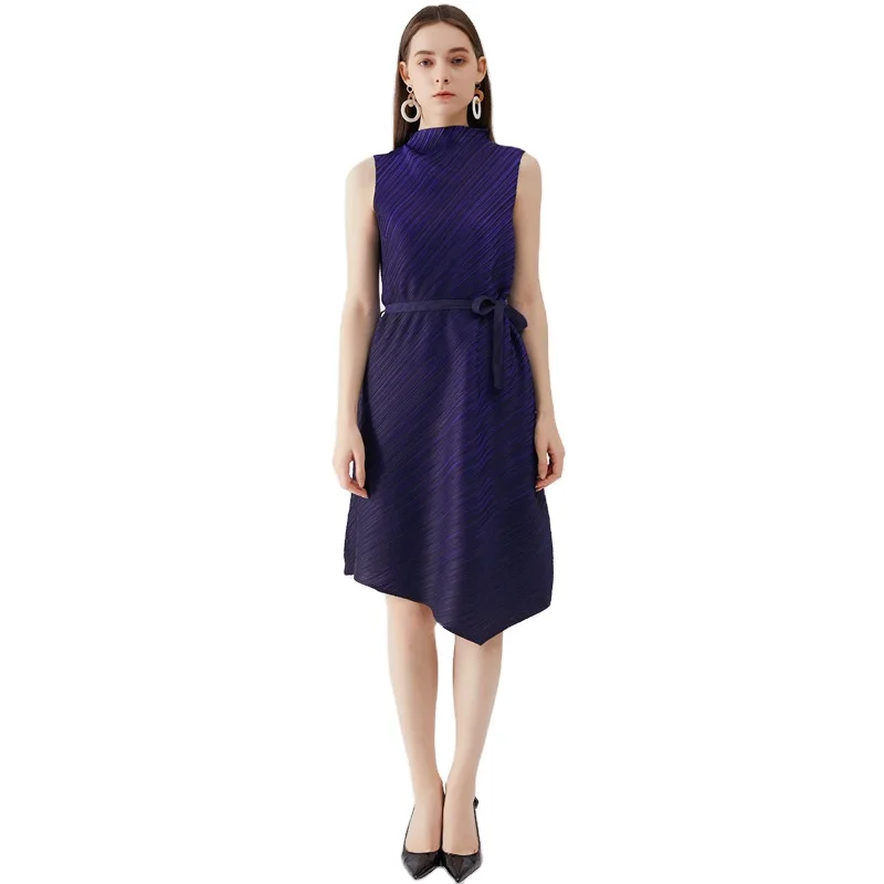 

Fashion Plaid Print Waist Dress Women's Sexy Dress Summer 2021 New Style Thin Korean Folded Two-piece Set