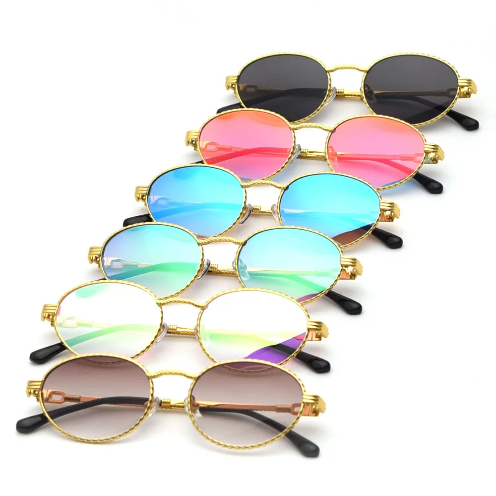 

Mirror small oval men vintage metal retro round sunglasses for women sun glasses for men