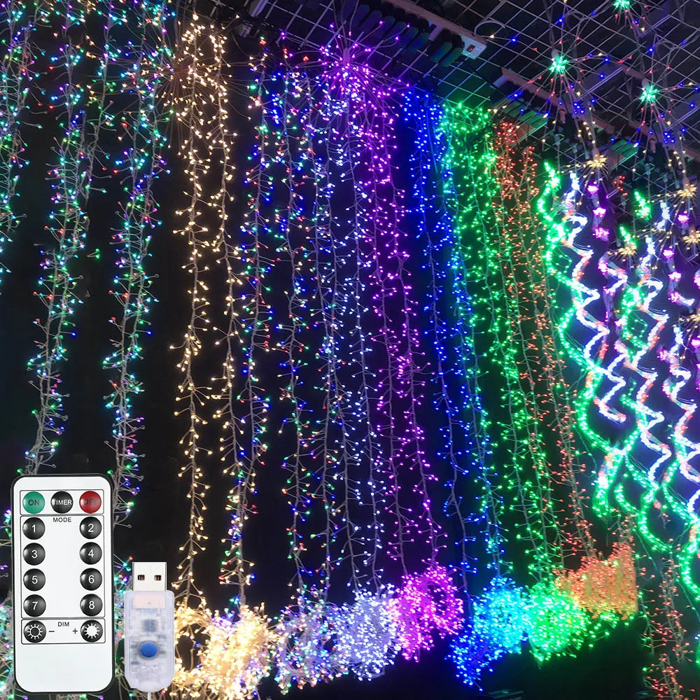 Supplier firecracker christmas decorative 8 modes fairy remote cooper string light led usb flash light