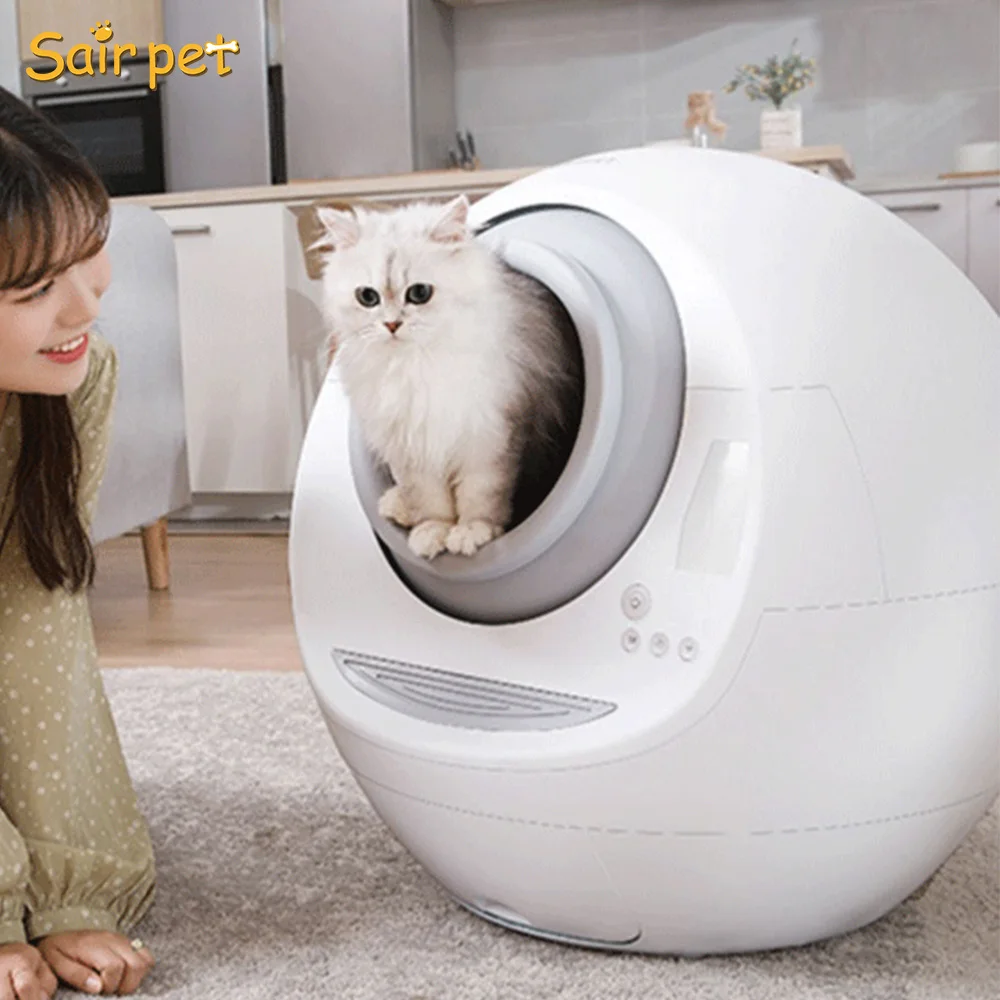 

Luxury Automatic Sairpet Smart Anti-Splash scoopfree self-cleaning cat litter box, White