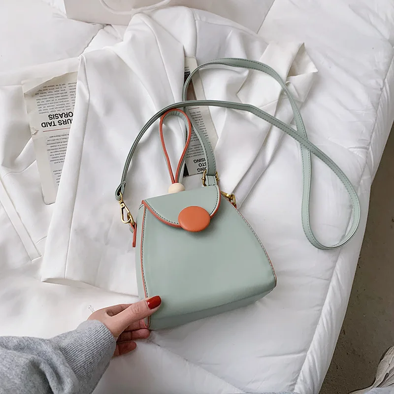 

2021 Hand Bags Women Contrast Color Flap Top-handle Handbags Ladies Crossbody Shoulder Purses Summer Girls Bags