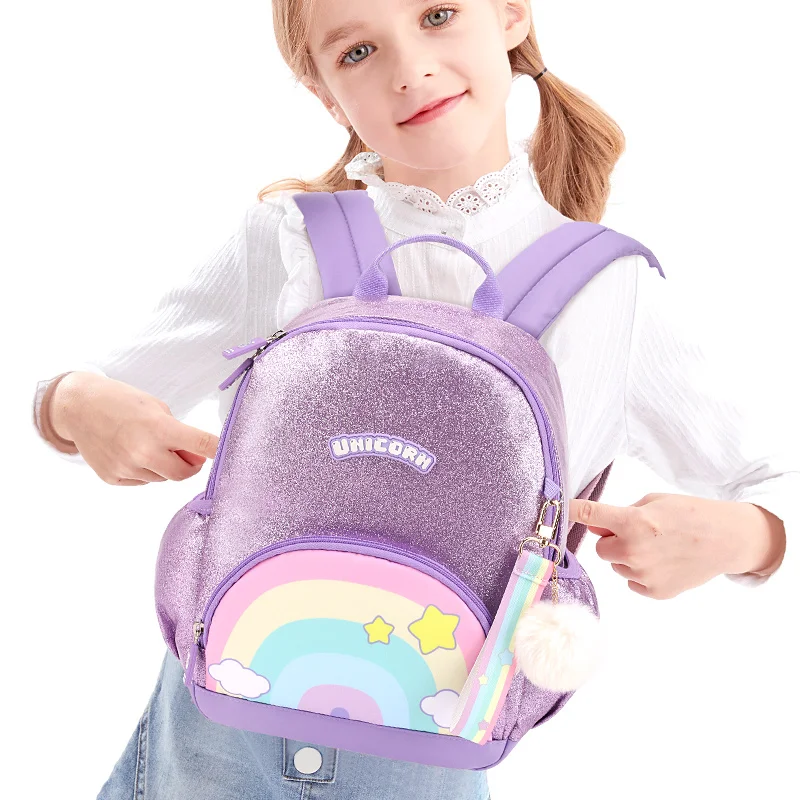 

polyester fabric toddlers custom cartoon children kids school bags for girls
