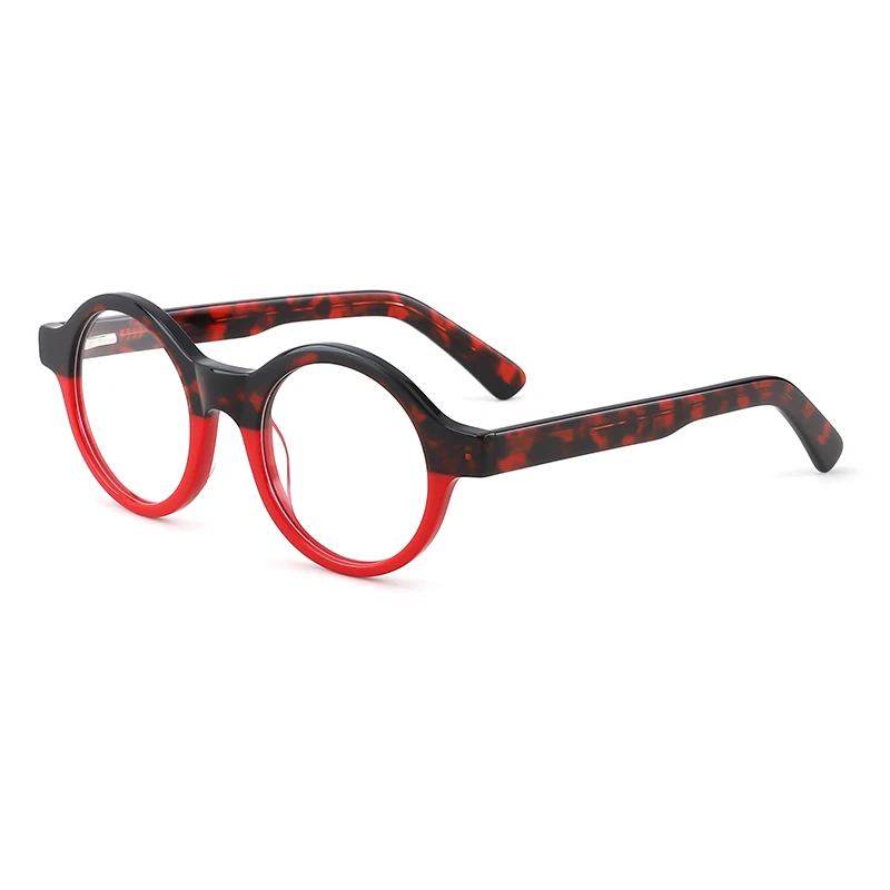 

Acetate Round Shape Eyewear Wholesale Fiber Eyeglasses Frames Hot Selling Glasses Acetate Metal Hinge
