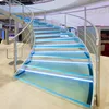 Glass step spiral staircase handrail design glass stair