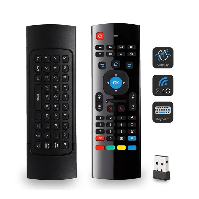 

2021 MX3 Air Fly Mouse Keyboard Backlit Voice Remote Control C120 G10 i8 Keyboard for Smart Android TV Box MX3, Black