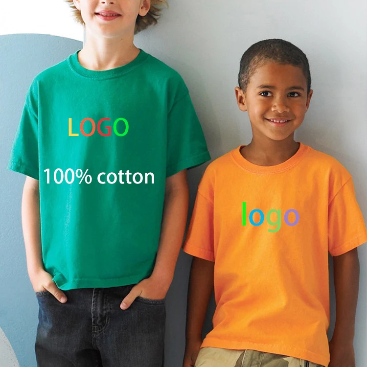 

high quality 100% cotton children personalized tshirt kids custom logo tshirts