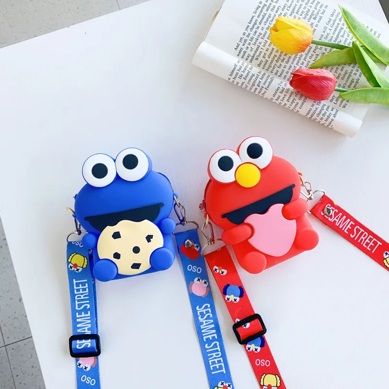 

Cartoon Silicone Kids Girls Mini Coin Purse Lovely Sesame Street Change Bag Chic Cookie Monster Wallet Waterproof Zipper Pouch