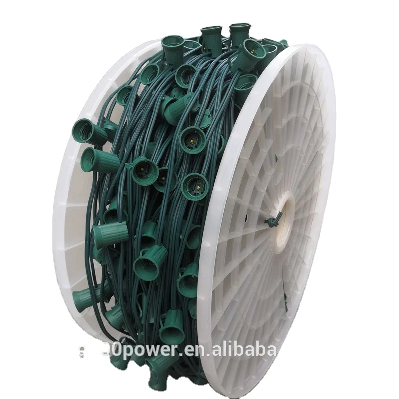 Spt1 Extension Wire 1000' Green Zip Cord Wire For Outdoor Christmas Holiday Lighting Project