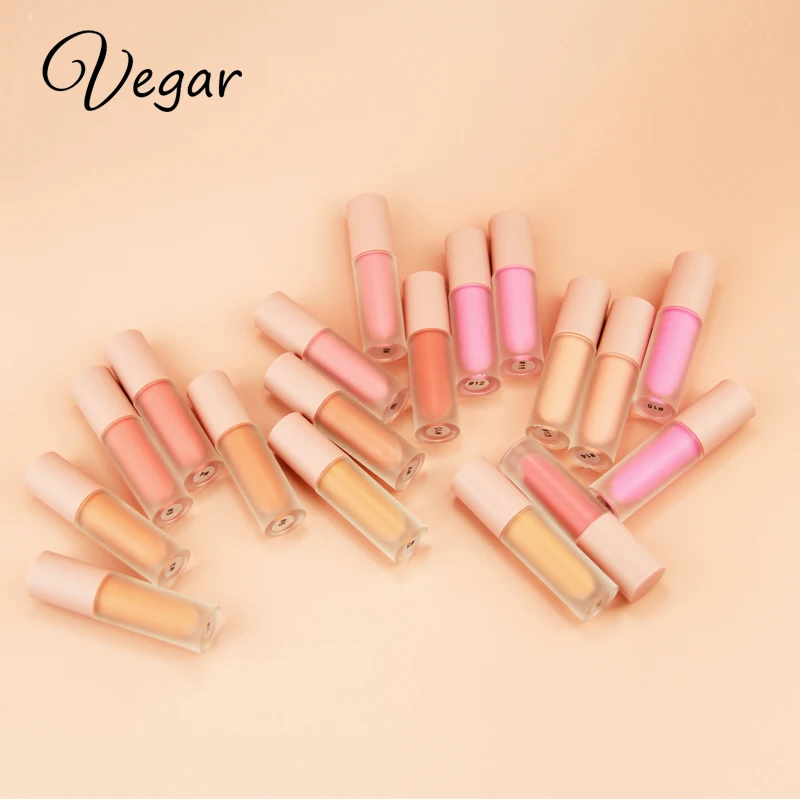 

China vendor women cosmetics 18 colors pink tube custom logo liquid blush