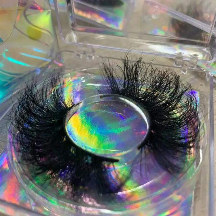 

2020 New Design 3d Mink Eyelashes Box Packing Custom Private Label Wholesale 25mm Eye Lash Vendors Full Strip Lashes, Natural black or colorful