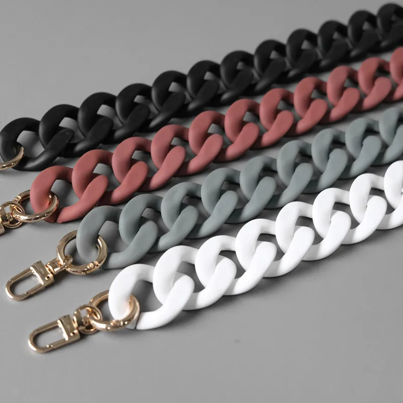 

Amazon top selling fashion DIY Multicolor Plastic Acrylic Woman Bag Accessories Matte Resin Bag Chain, Customized