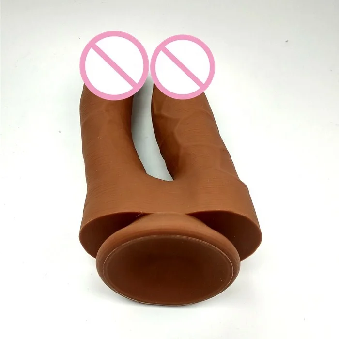 Factory adult toy silicone double penetrator dildo for women masturbation U shaped sex toys women dildo