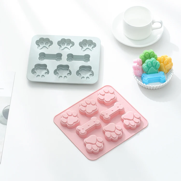 

Spot 6 cat claw bone cake chocolate silicone mold microwave oven baking ice grid mold pudding jelly mold, As picture or as your request