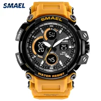 

Water resistant sport electronic smael mens watch 1708 dual time wristwatches