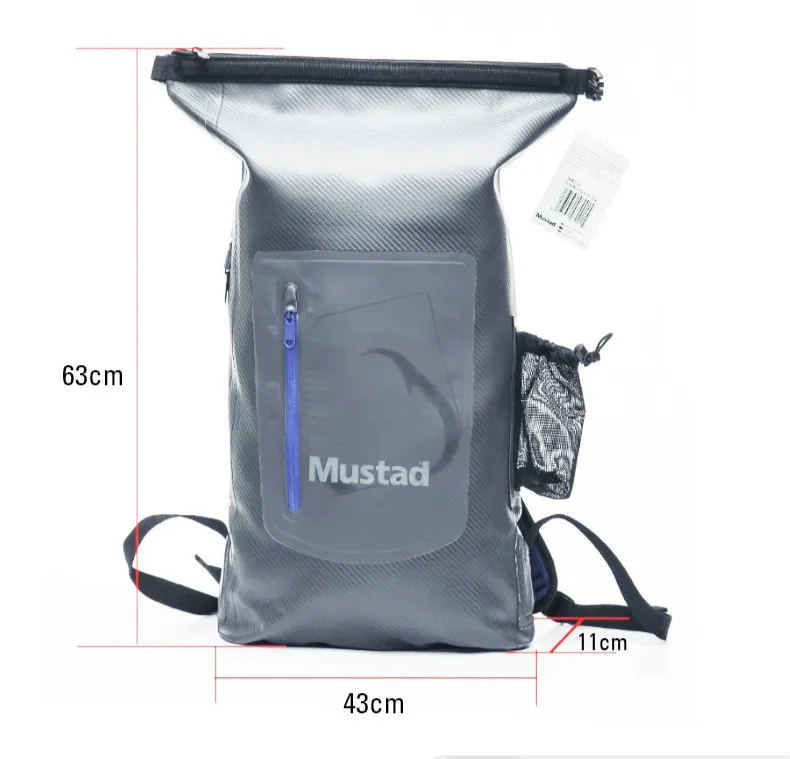 

Mustad MB010 Backpack Waterproof Bag Large Capacity Outdoor Sports Tackle Fishing Bags, As the picture