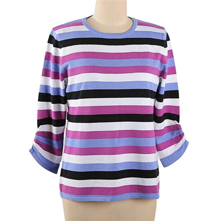
Fall winter woman round neck thin 3/4 sleeve sleeve knitted low price sweater pullover 